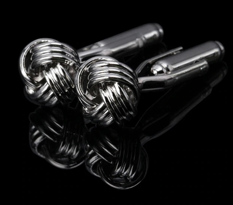 silver knot wedding cufflinks